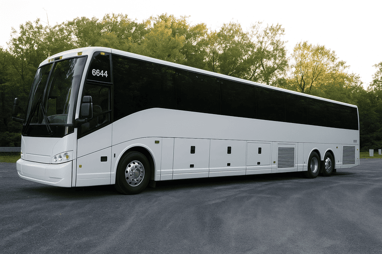 exterior of Charter Bus Rental Clinton coach bus